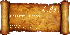 Latzkó Csaba névjegykártya