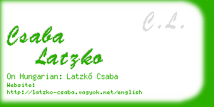 csaba latzko business card